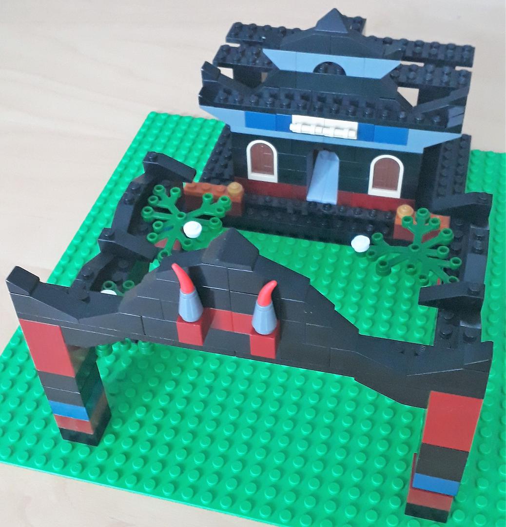 Black japanese temple