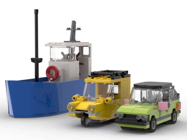 Only Fools and Horses triple set - Reliant Regal Supervan, Ford Capri and Boat