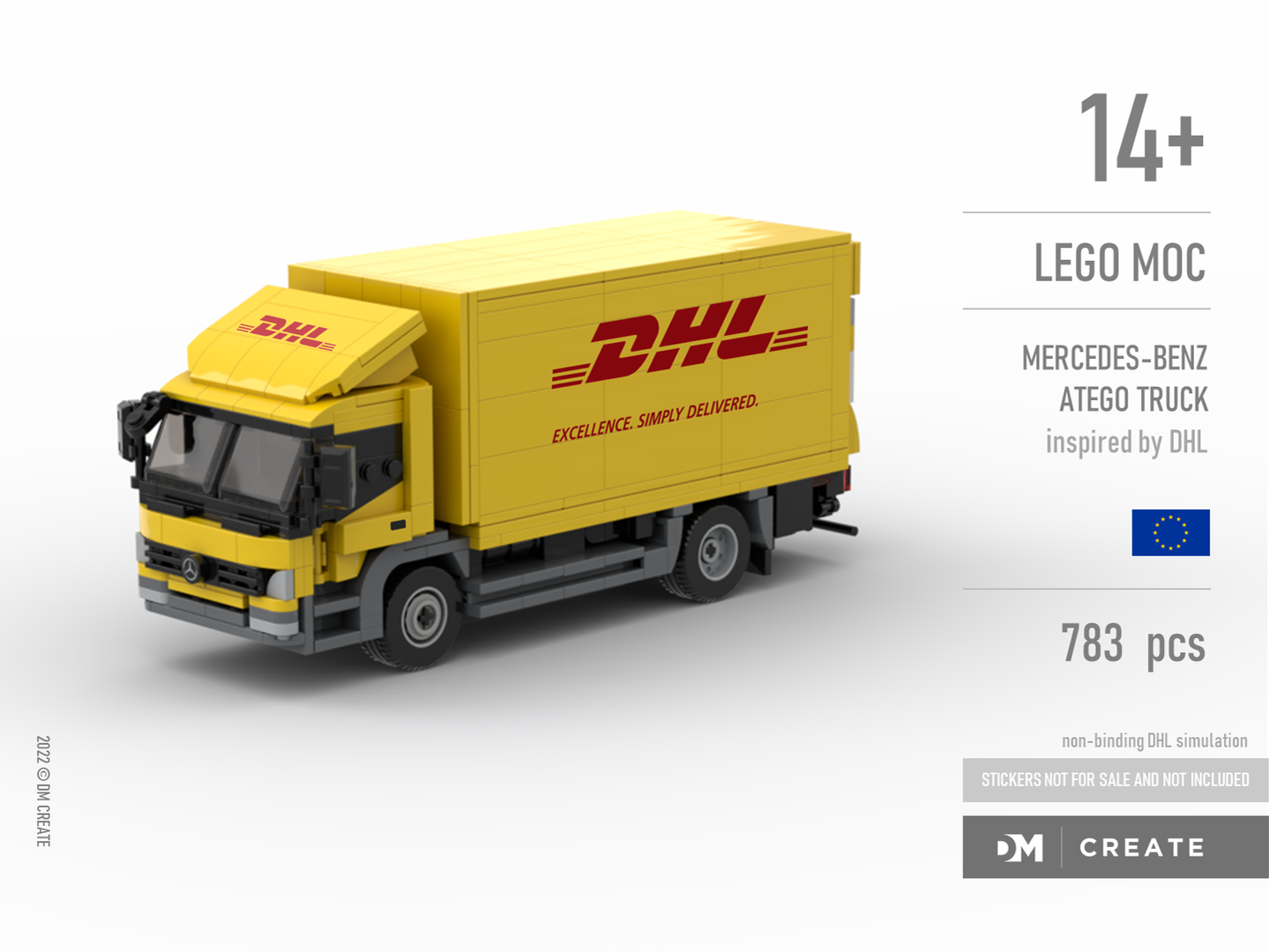 Mercedes-Benz Atego truck yellow (inspired by DHL)