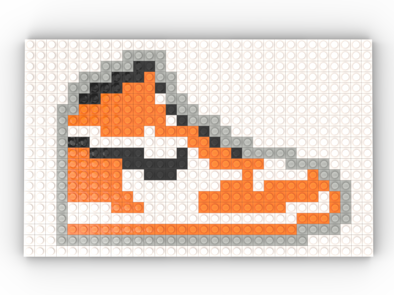 LEGO pixel art Jordan 1 RETRO HIGH REVERSE SHATTERED BACKBOARD