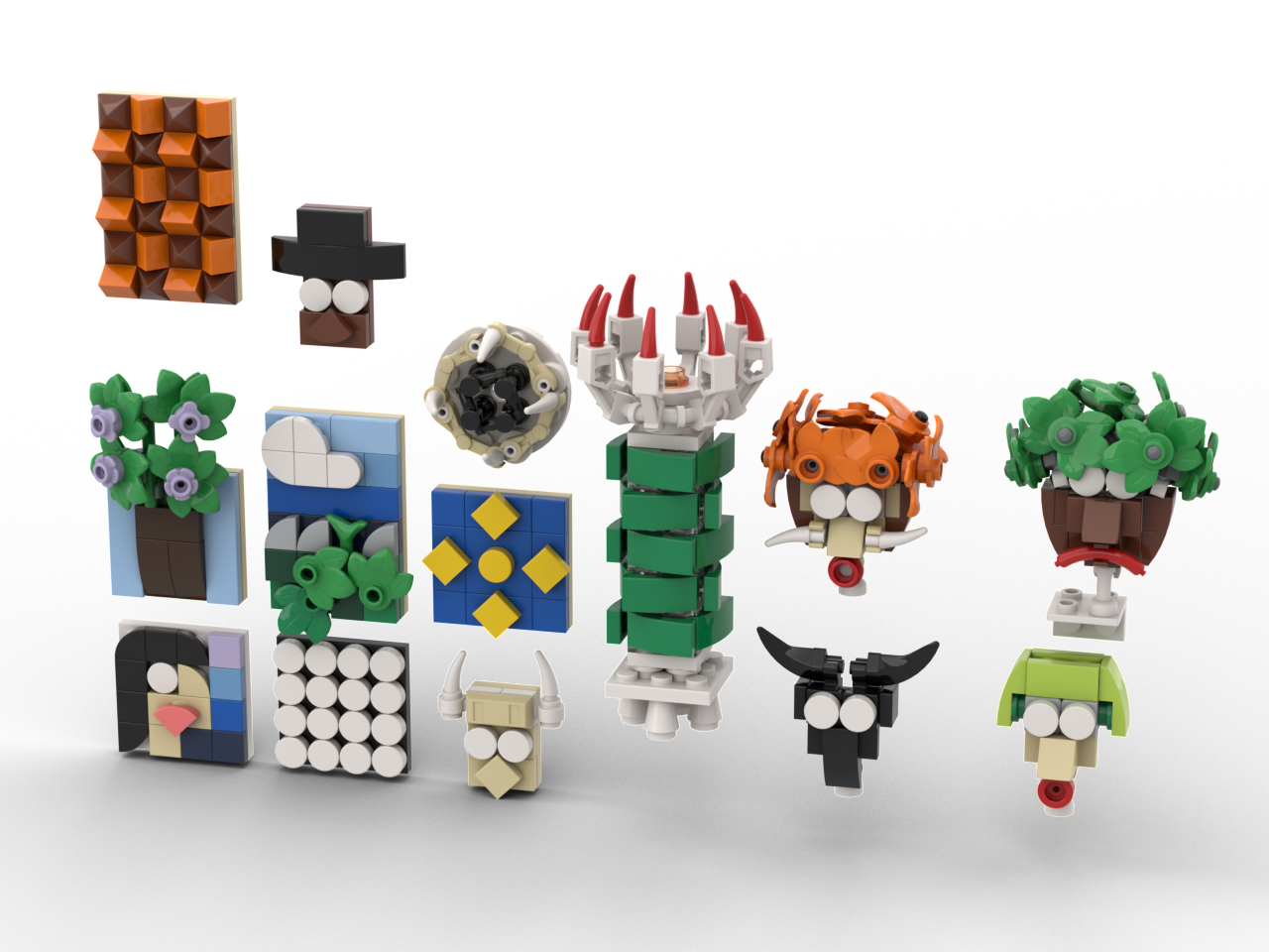 Lego Modular building ART gallery art pieces