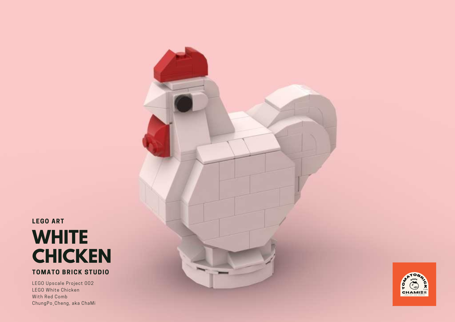 LEGO White Chicken Upscaled
