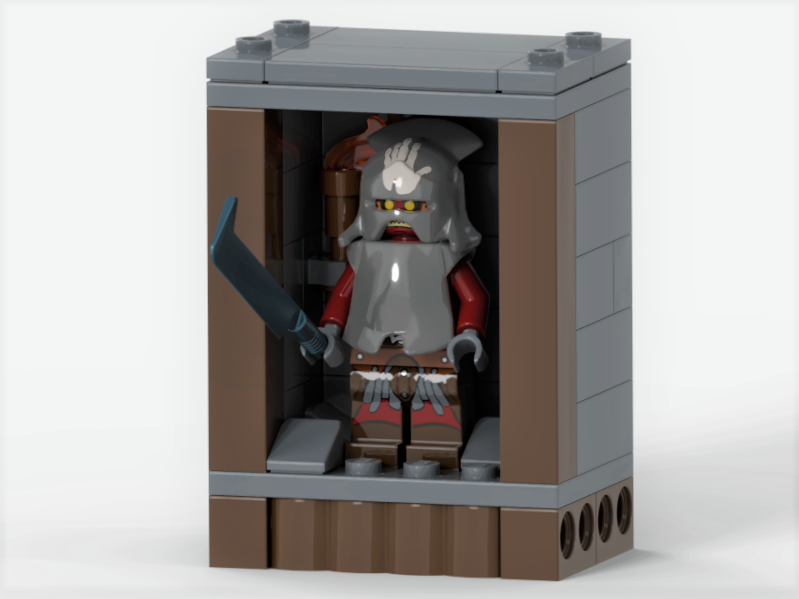 Uruk hai minifigure pits of isengard display stand
