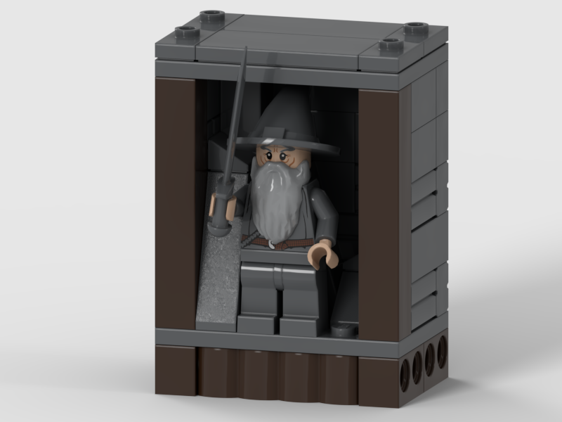 gandalf minifigure dol guldur display stand
