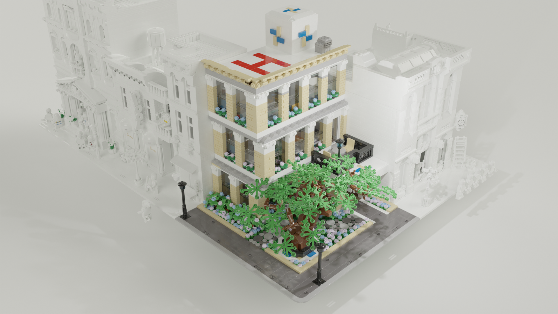 Modular Hospital - Temple Tan and White