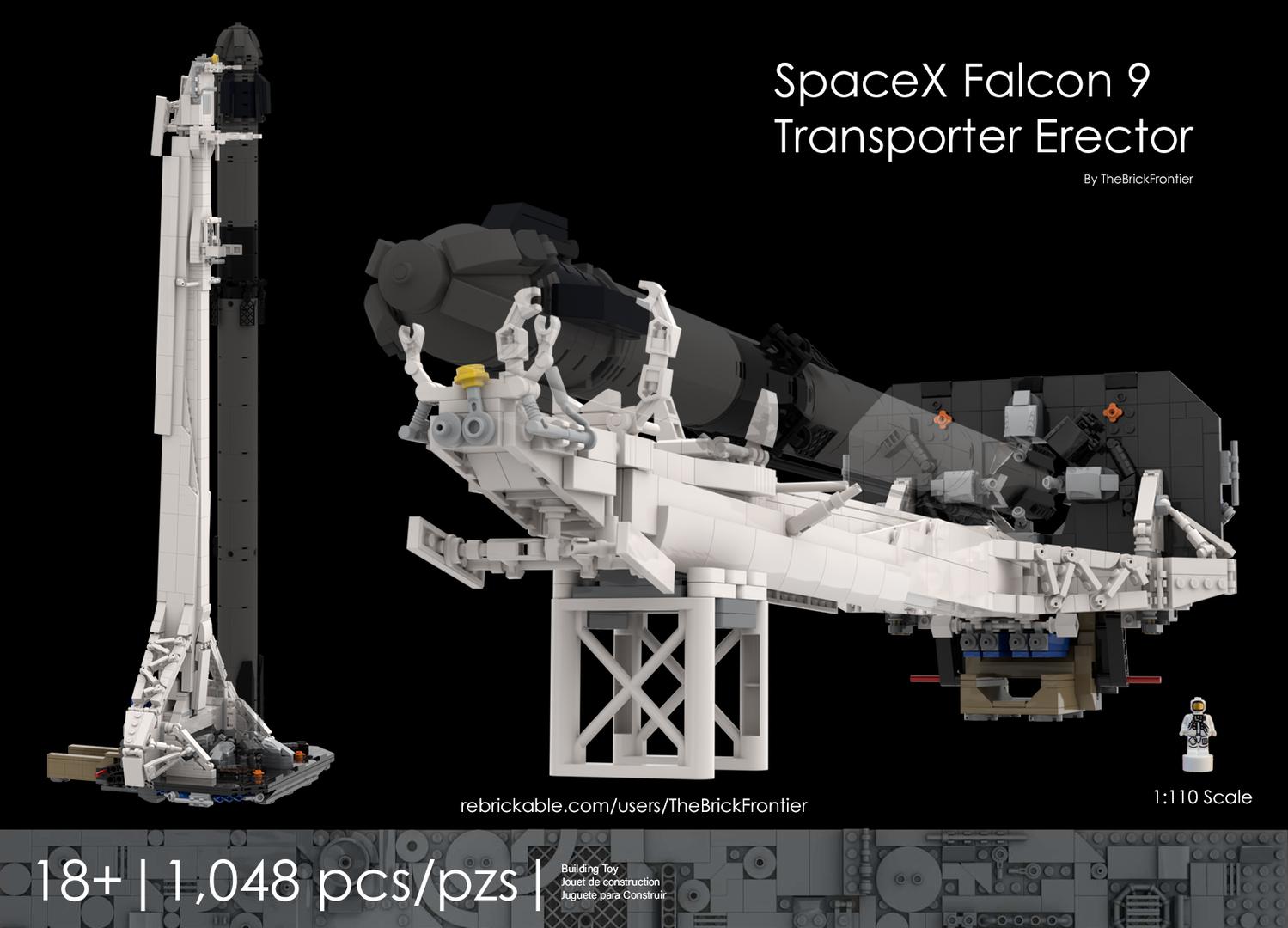 SpaceX Falcon 9 Transporter Erector (TE) 1/110 Scale