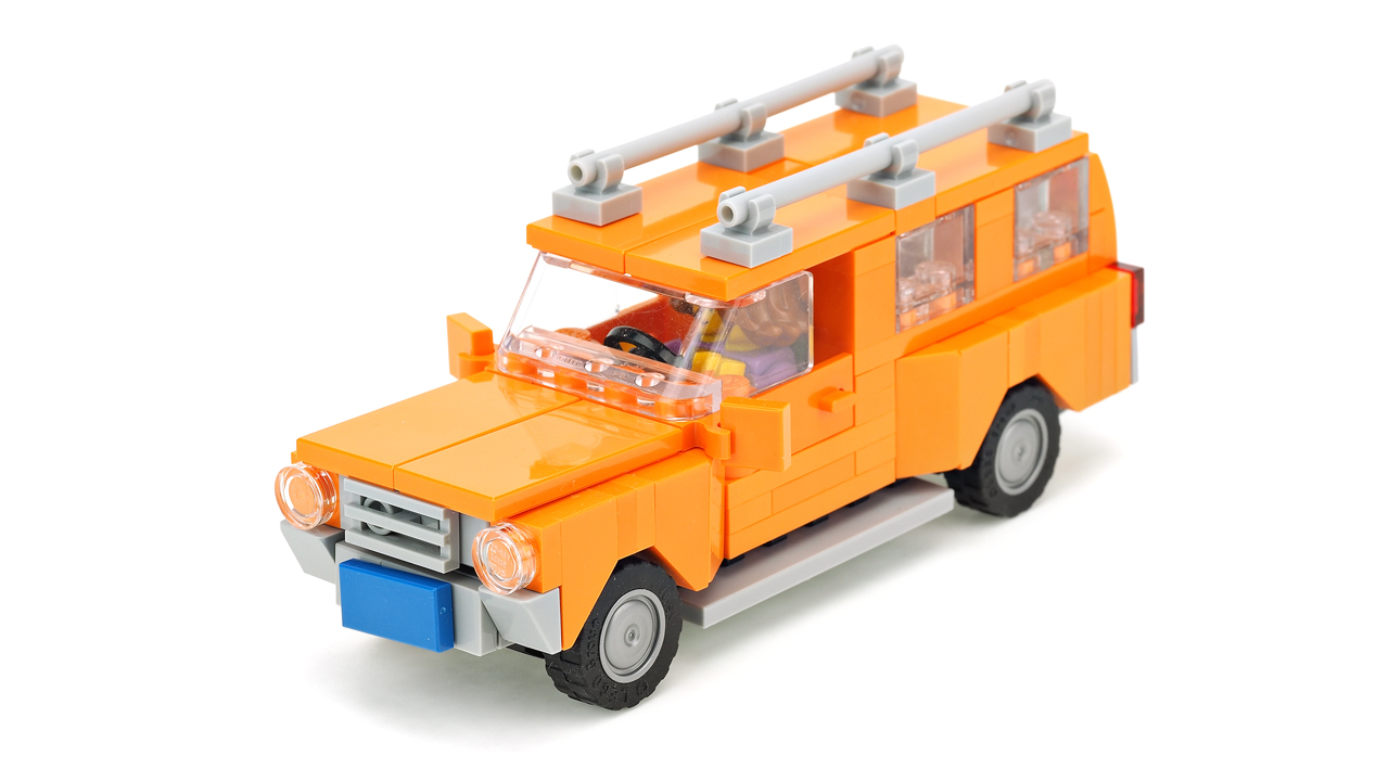 Orange station wagon