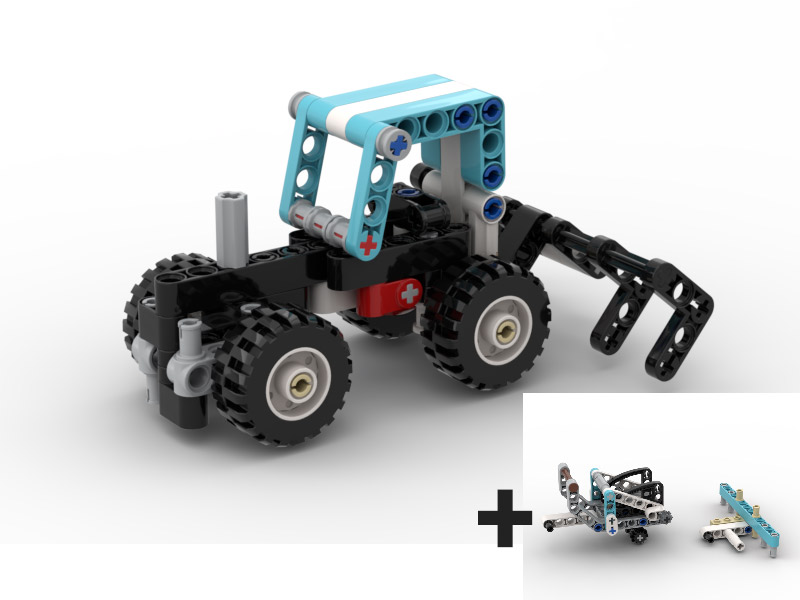 42133 Little tractor + 3 attachments