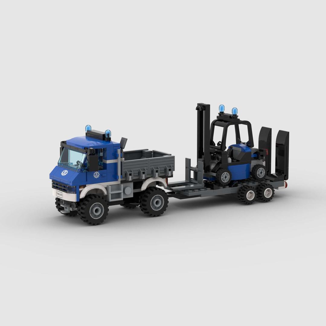 Lego City THW Unimog with trailer and forklift