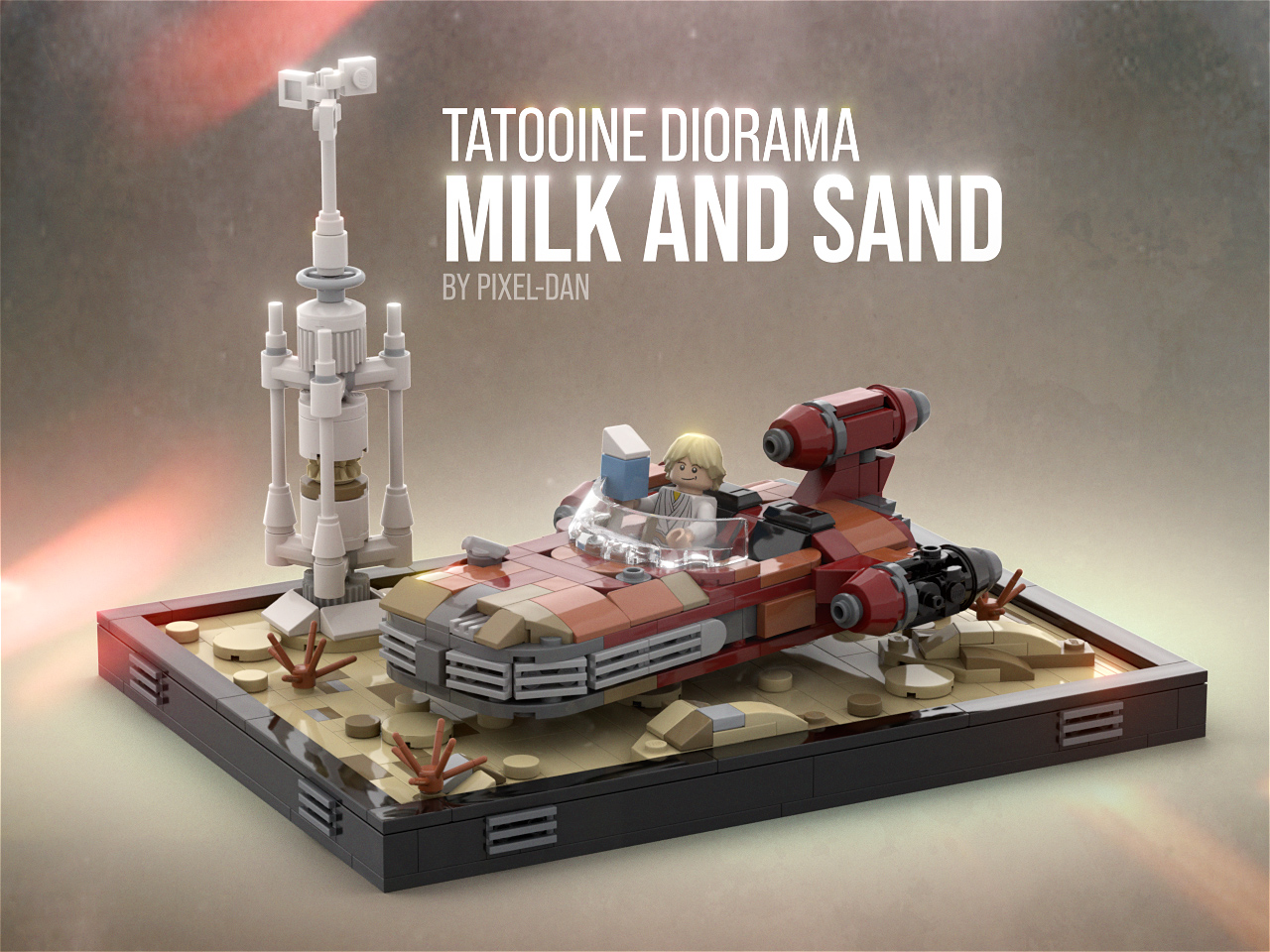 PiXEL-DANs Milk And Sand - A tatooine Diorama - X-34 Landspeeder and Moisture Vaporator