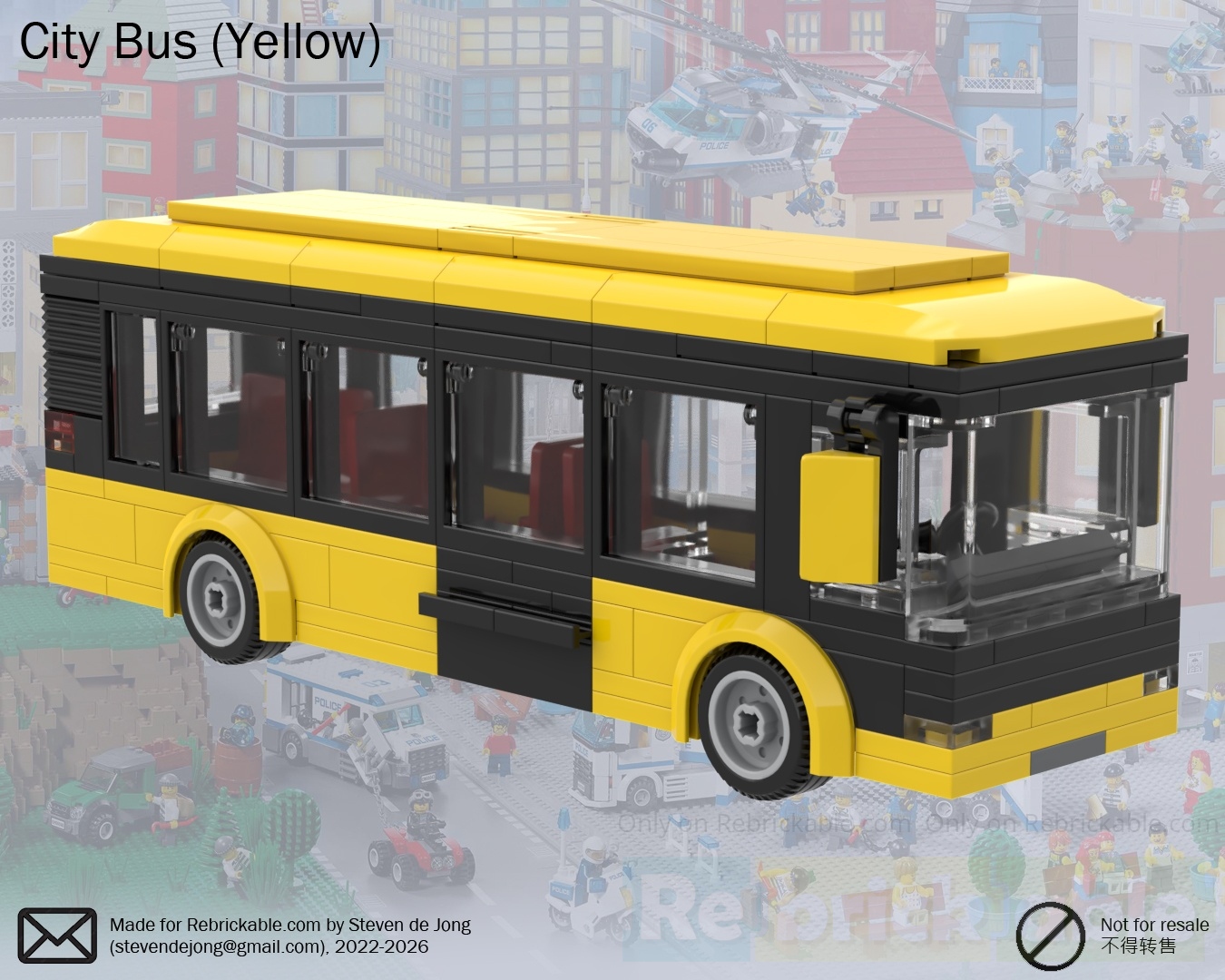 City Bus (City / Minifig Scale, 2023 Revision, Yellow)