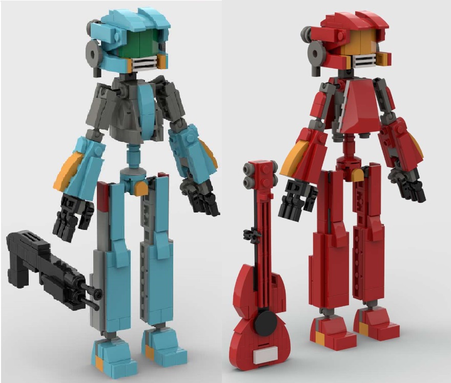 TV headed robot Red &amp; Blue