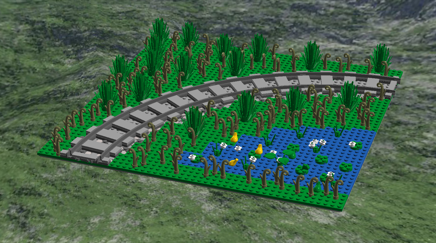 Curved track section