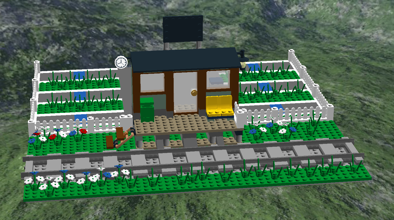 Small station with car park track section