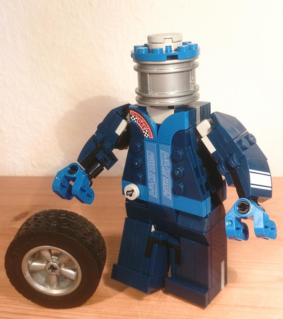 Up-scaled  Minifigure in Ford Mustang Tracksuit
