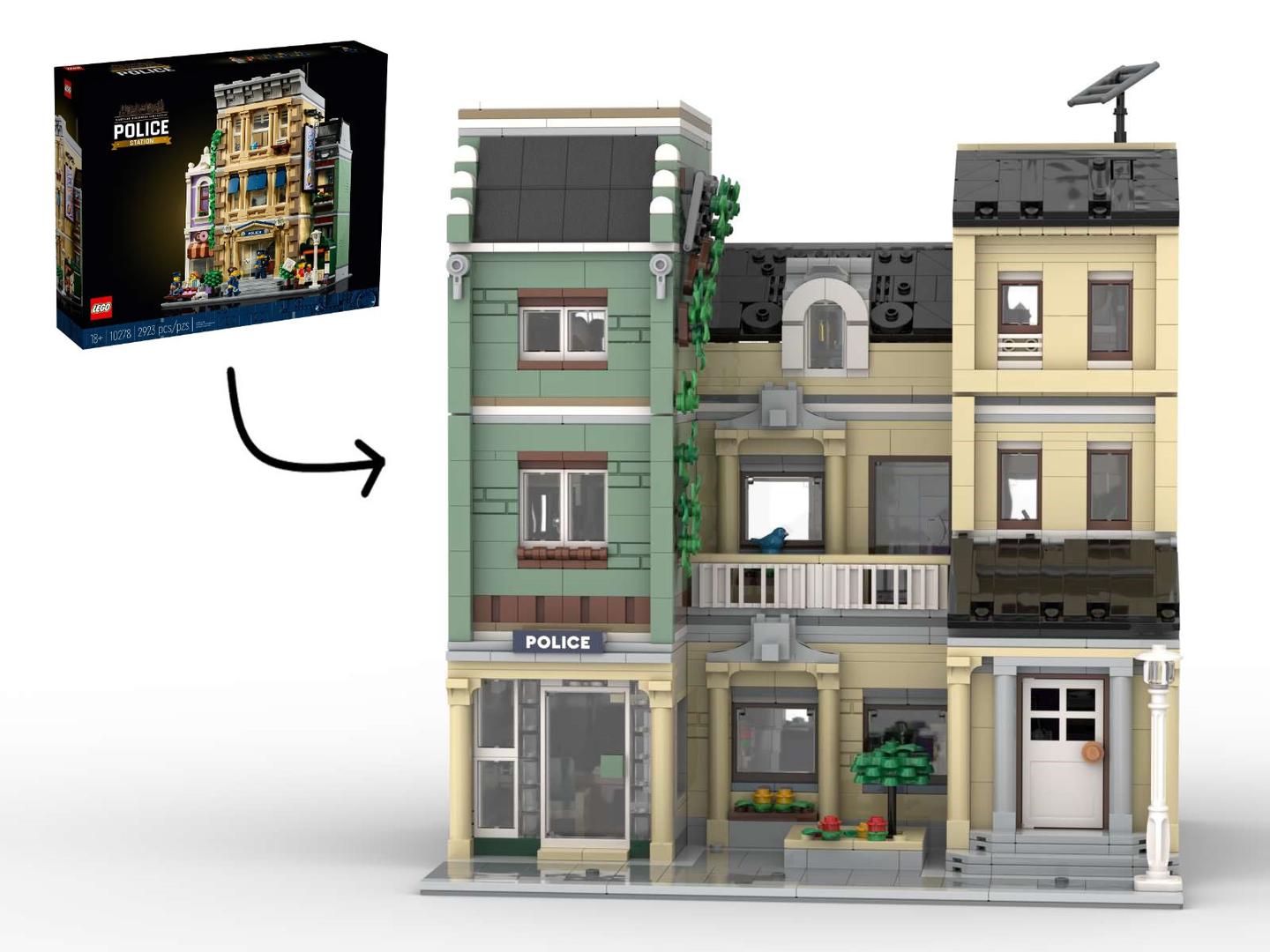 Crooks Crib  (alt build of Police Station - 10278) alternate build