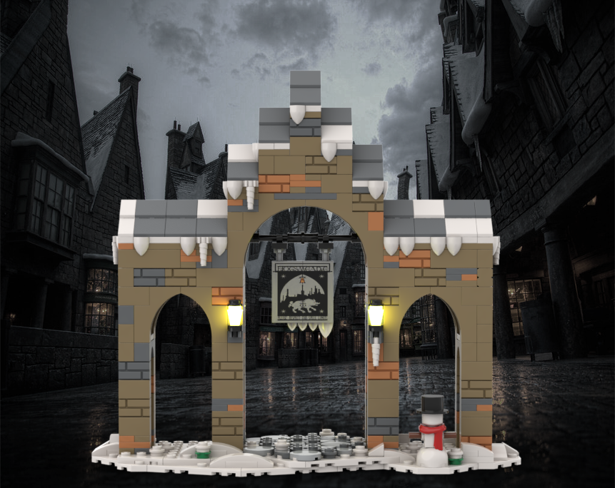 Snowy Hogsmeade Village Entrance