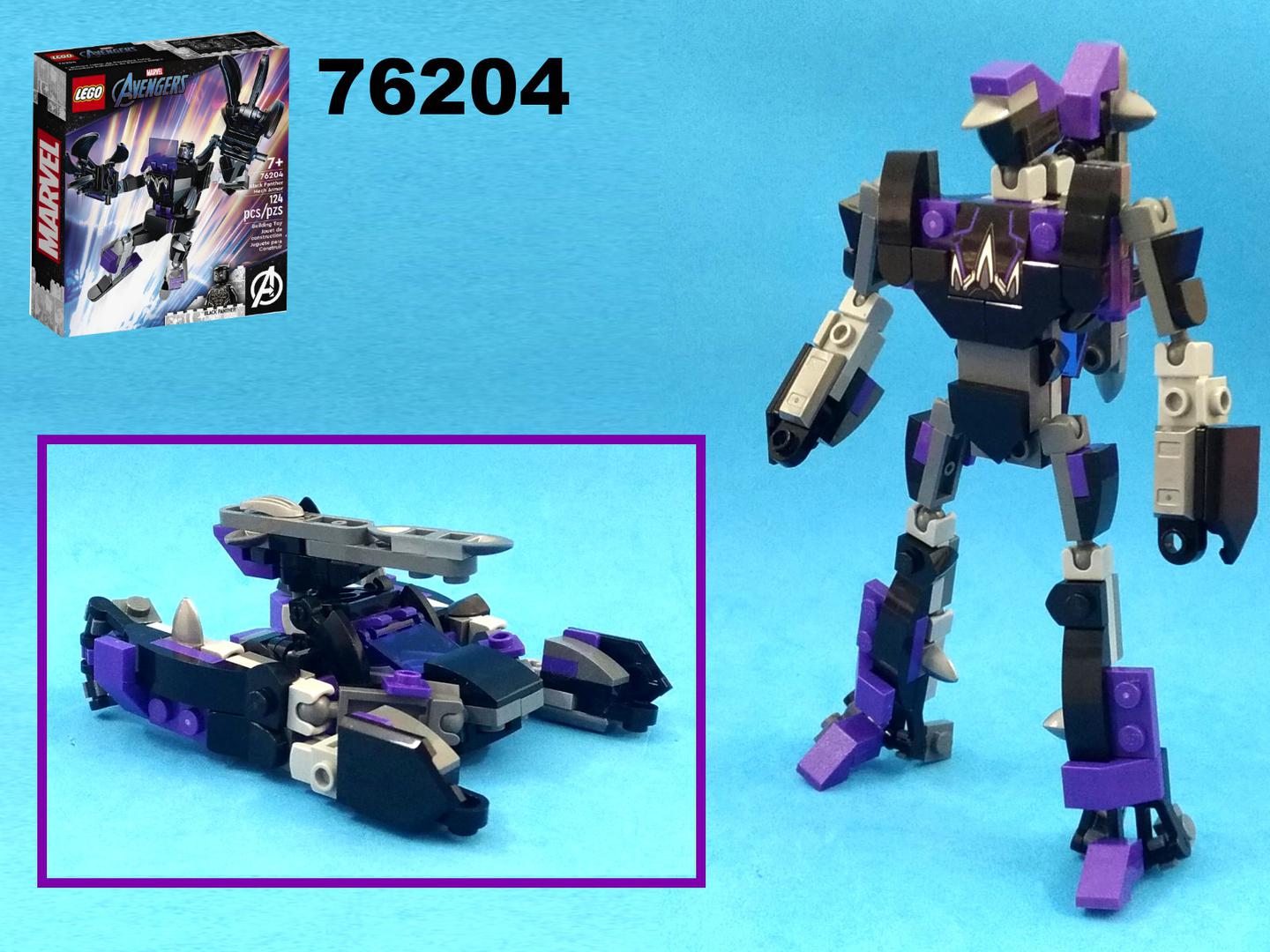 Transformer Tank from LEGO Marvel set 76204: Black Panther Mech armor alternate build