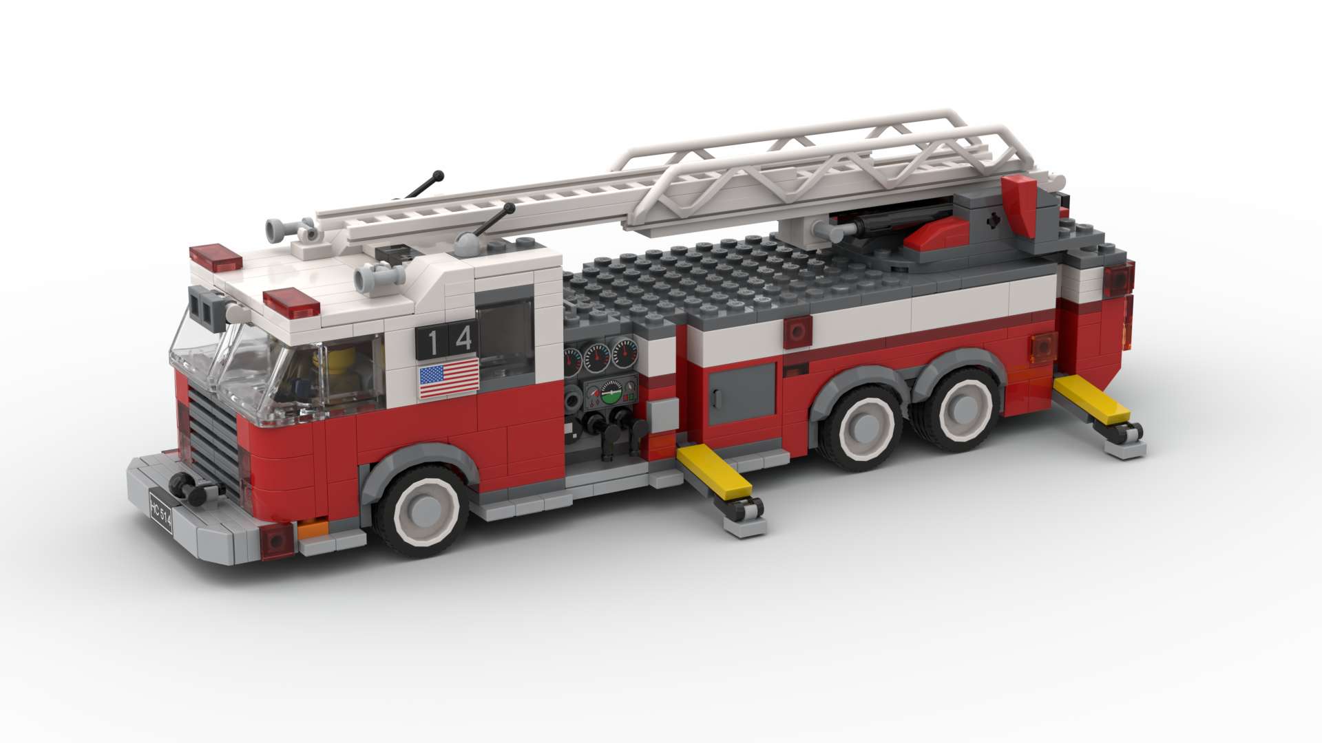 US fire truck ladder