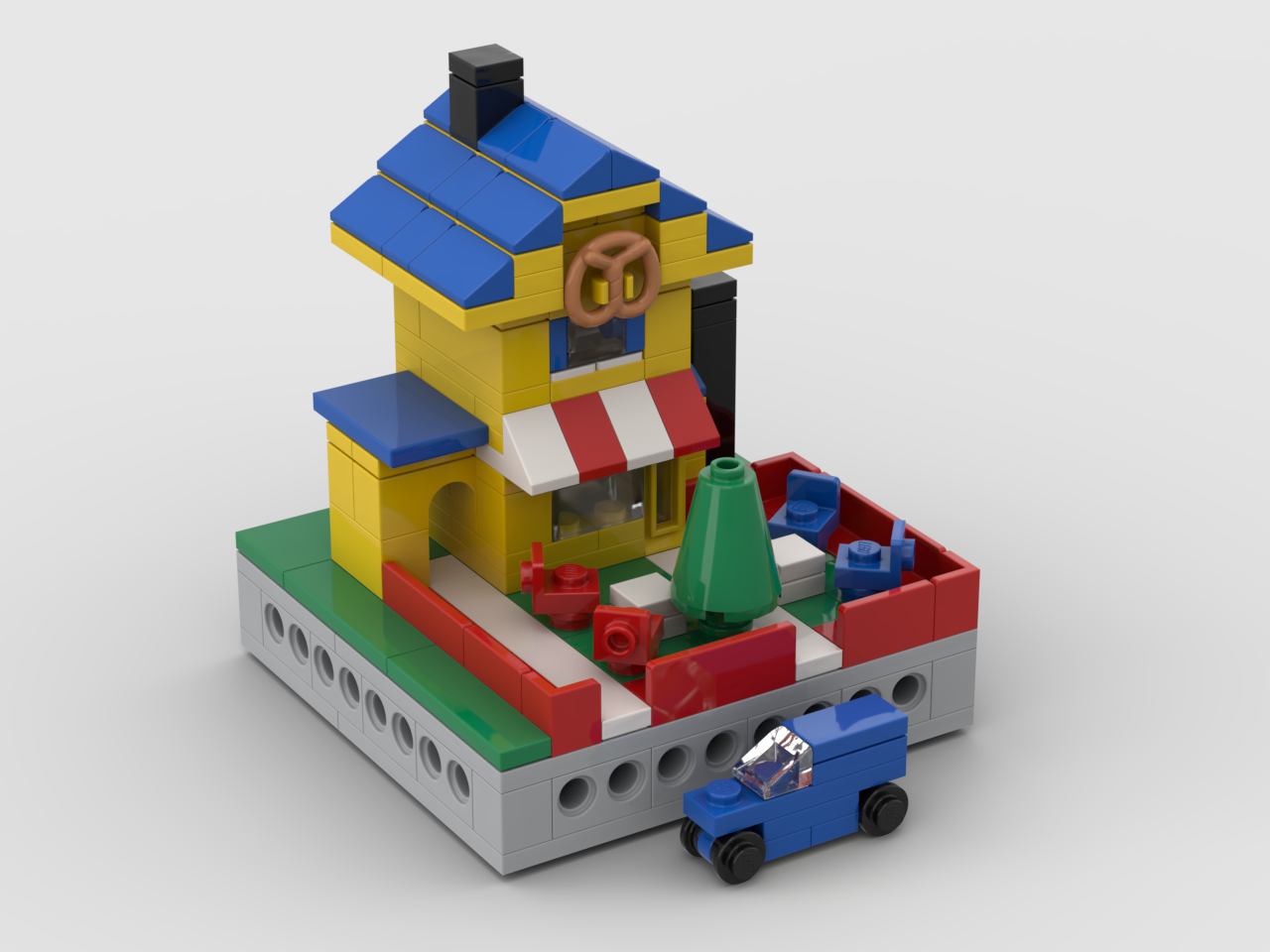361 - Tea Garden Cafe with Baker's Van (microscale version)