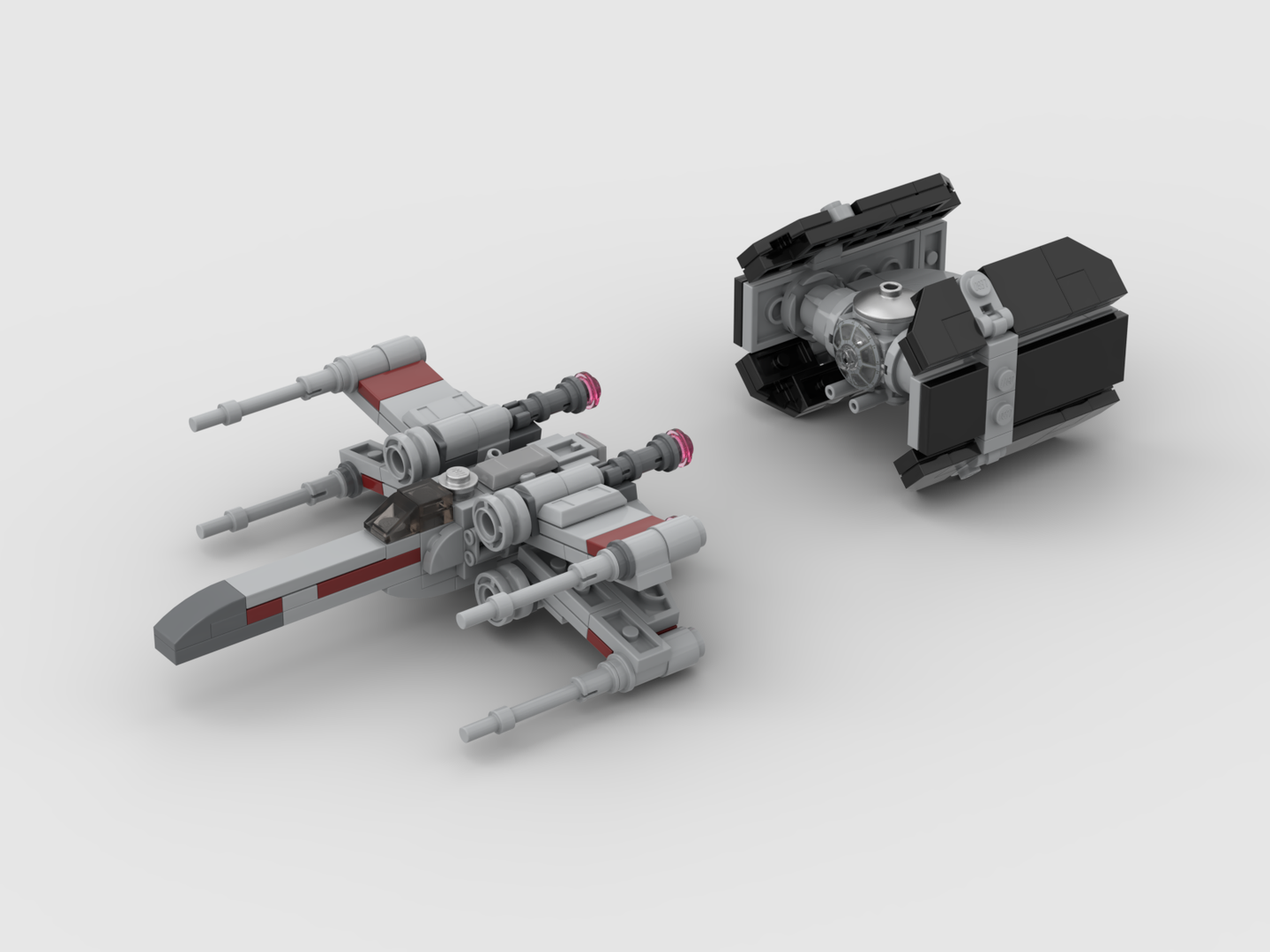 Lukes' X Wing &amp; Vader's TIE