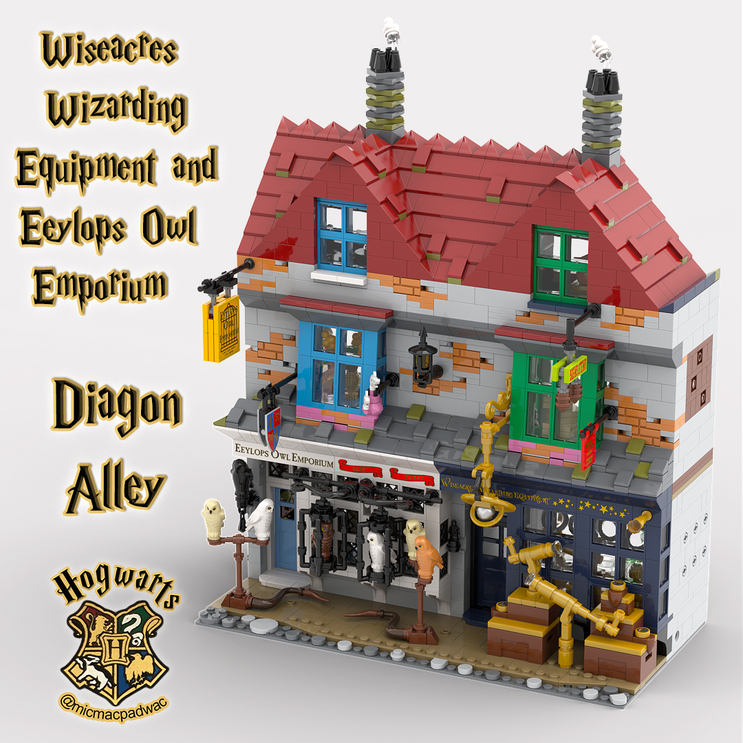 Diagon Alley Eeylops Owl Emporium and Wiseacres Wizarding Equipment