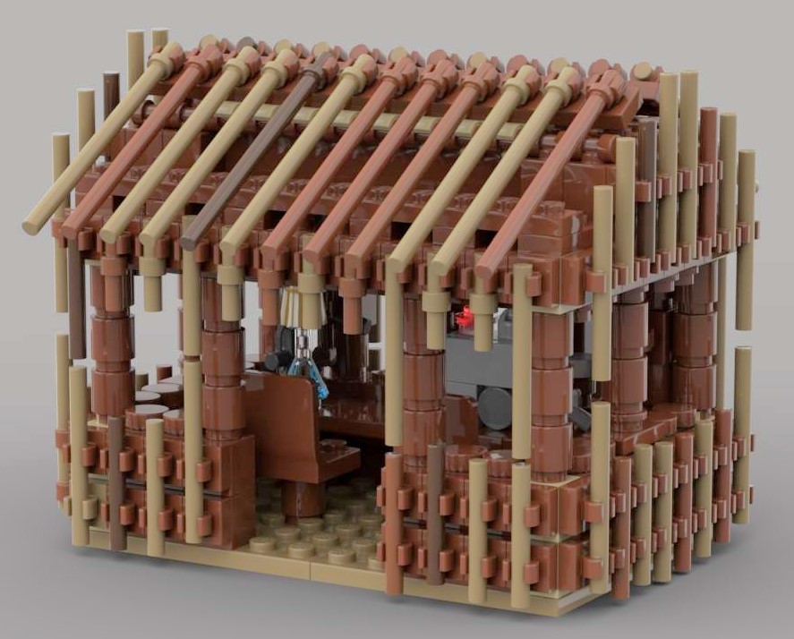 Indiana Jones - Raiders of the Lost Arc - Flight on a Flying Wing - Shabby Wooden Guard Hut