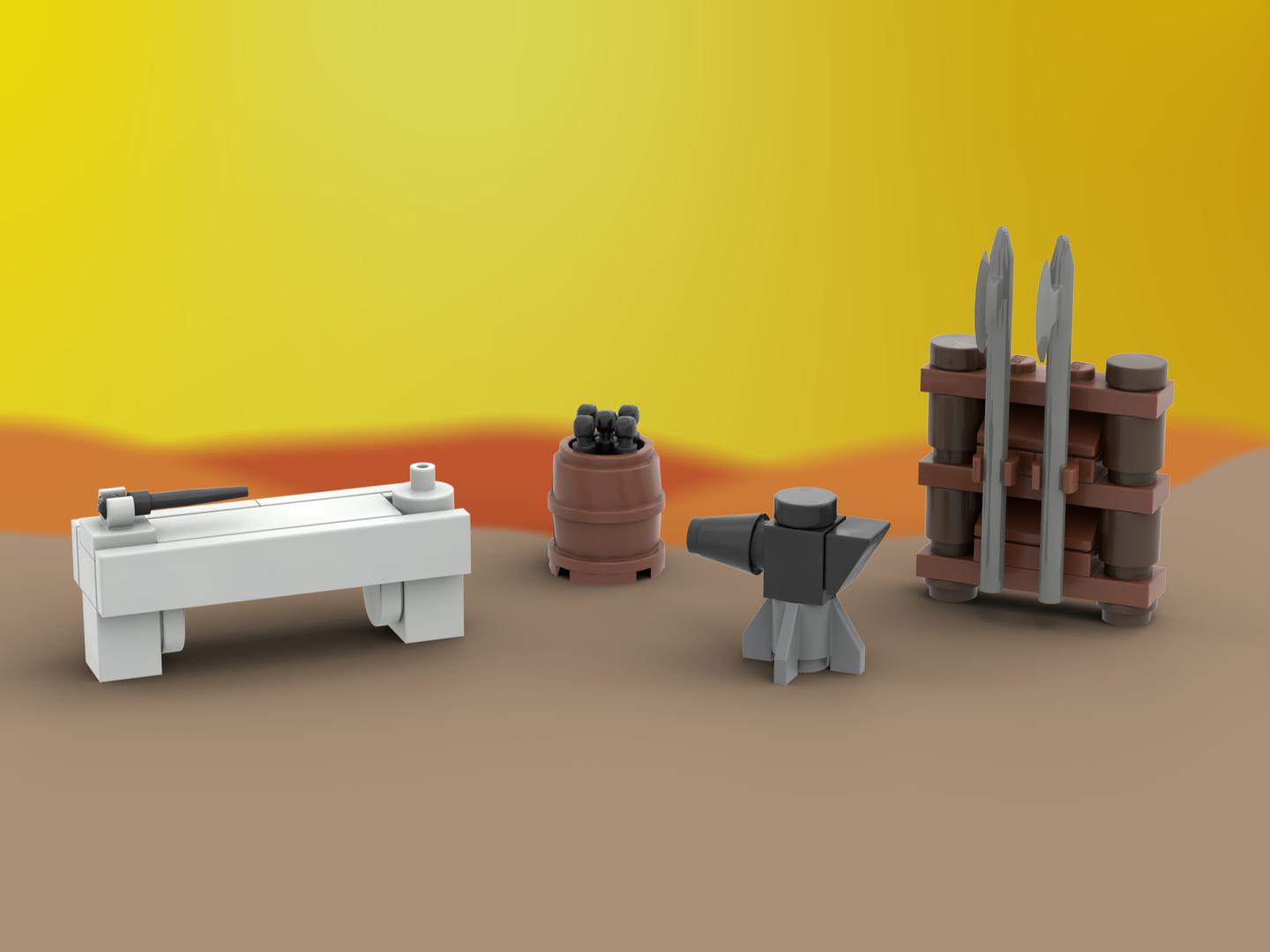 Medieval Blacksmith Objects and Items