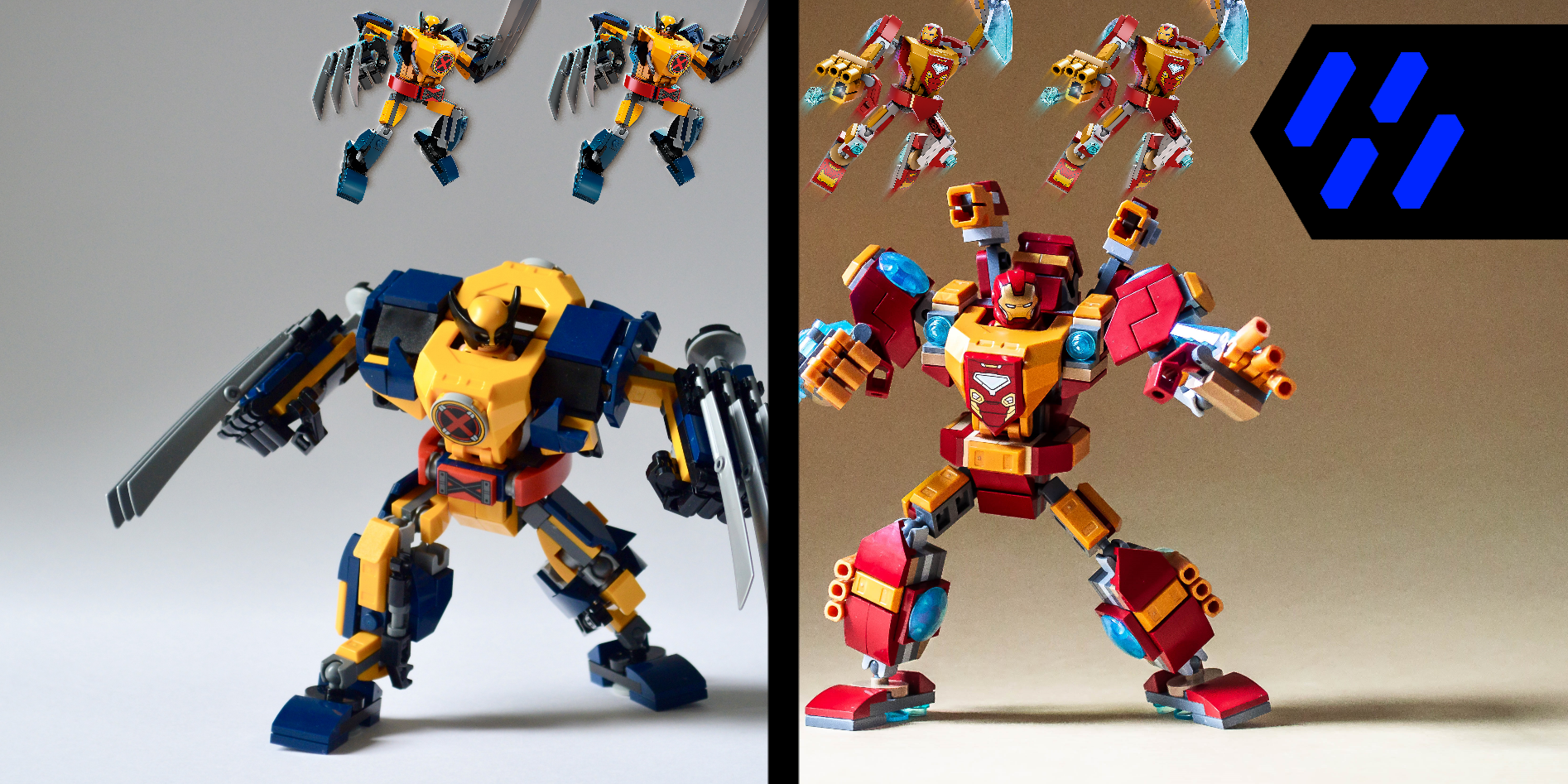 76202 76203 Marvel Mech Armor Upgrade Bundle | Iron Man and Wolverine Mech Upgrade