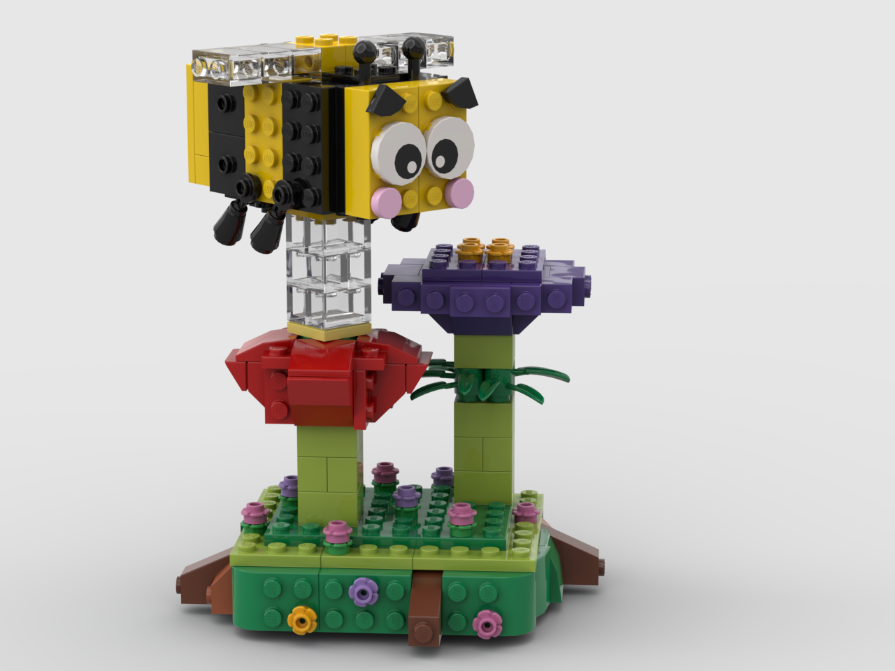 11021- Bee and Flowers