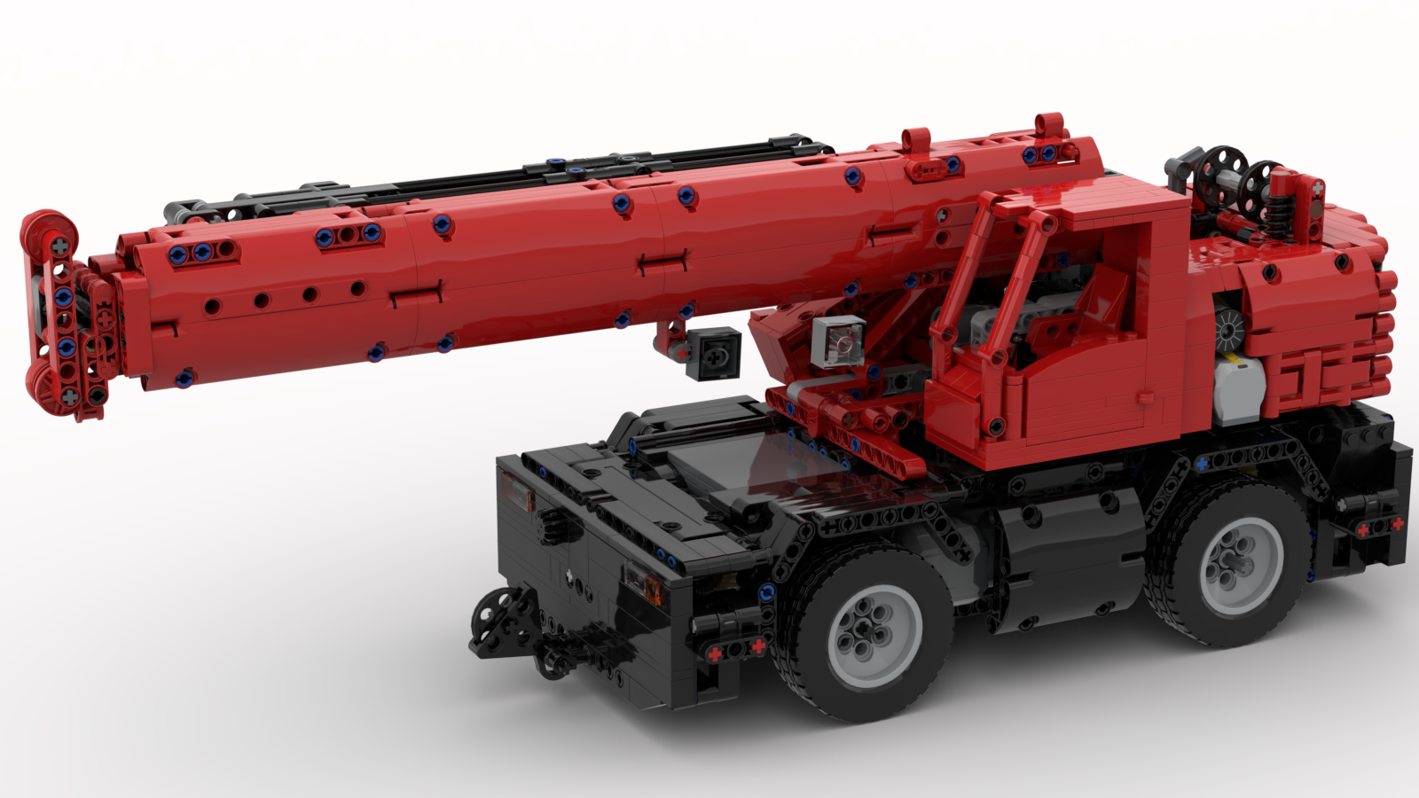 Red crane Liebherr inspired 4x2x2