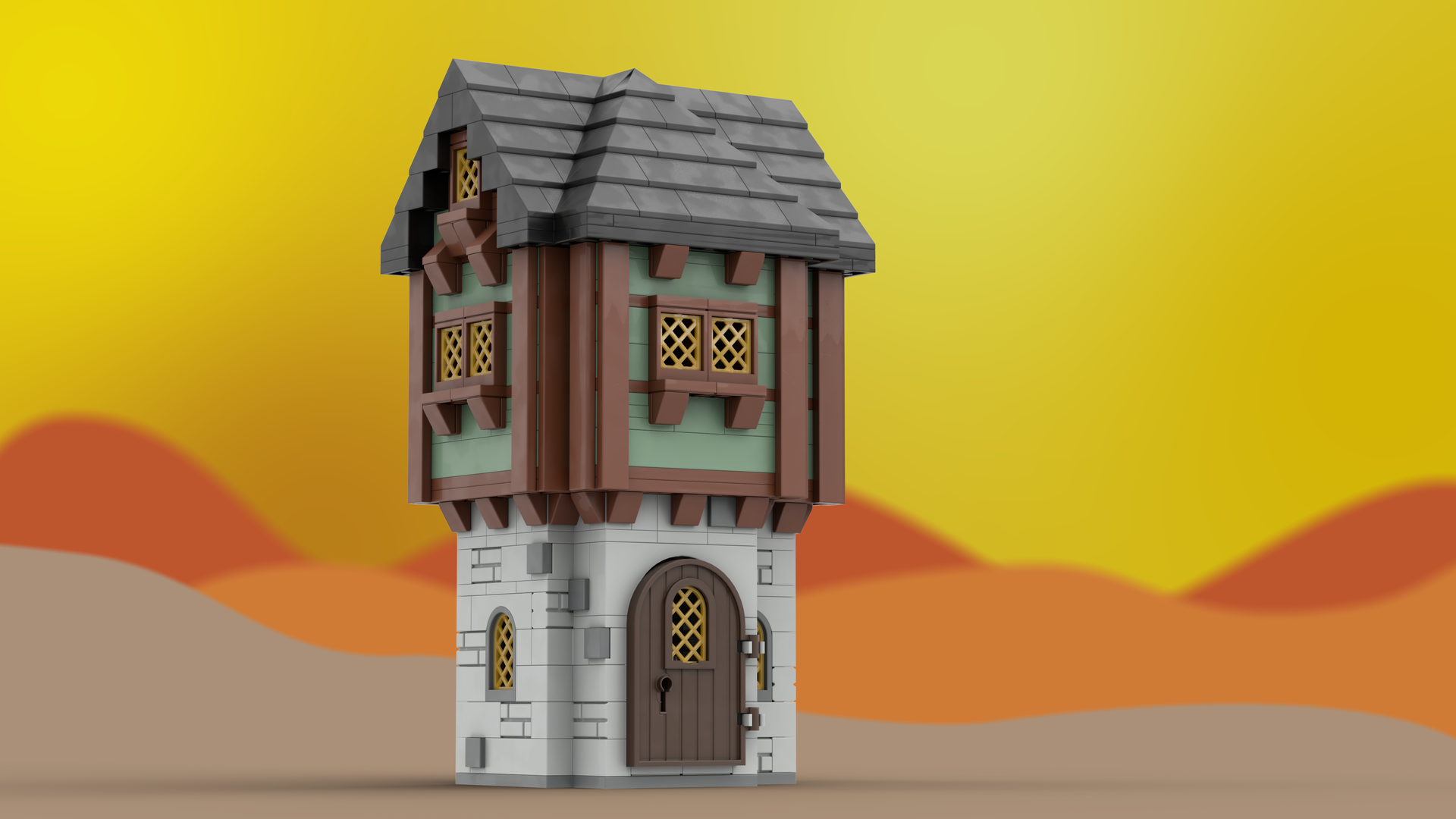 Mini Green Medieval Manor