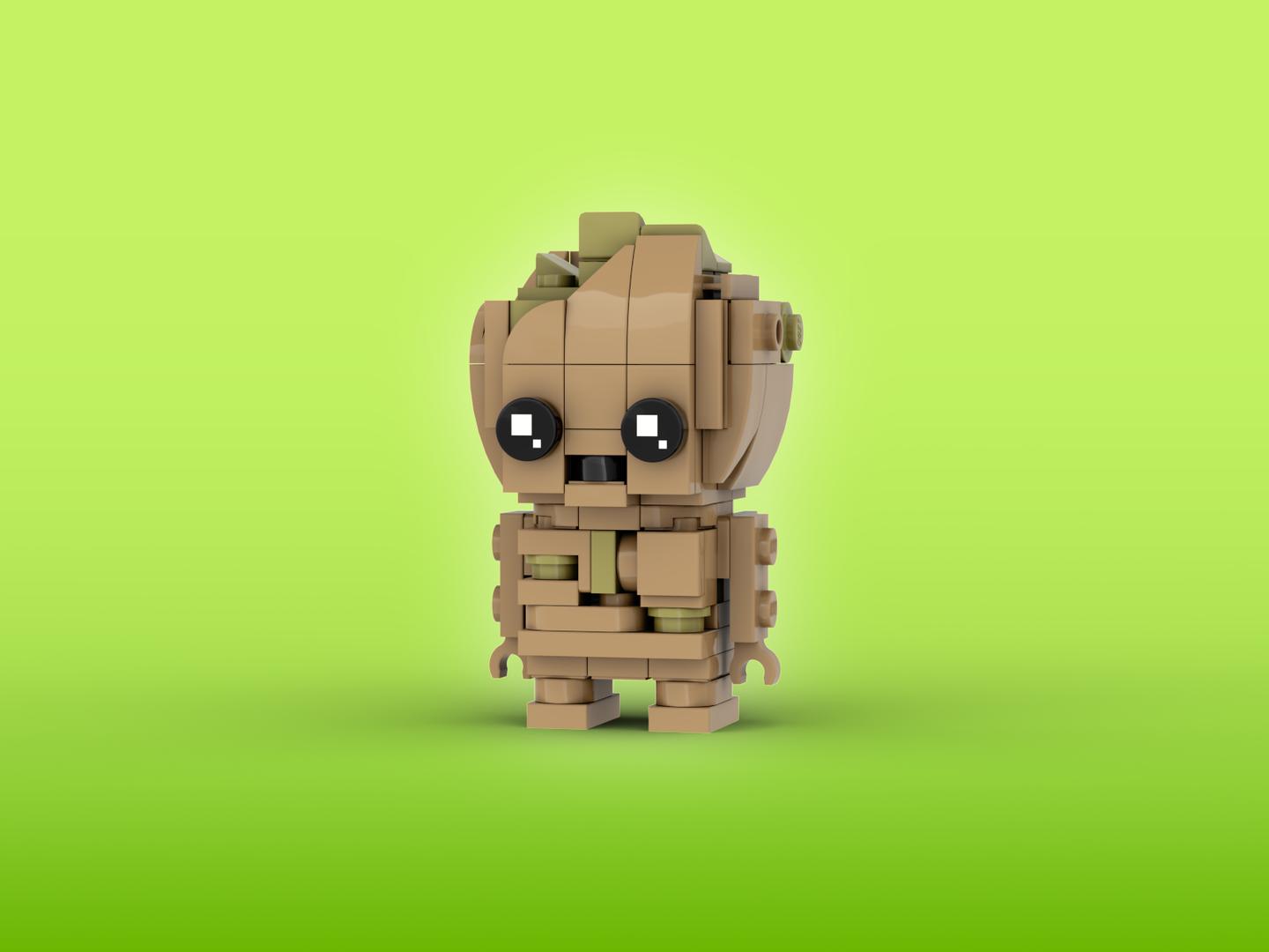 Baby Groot Brickheadz LEGO MOC - Marvel Studios I Am Groot