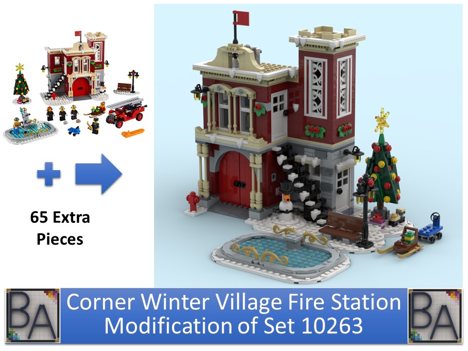 Corner Winter Village Fire Station