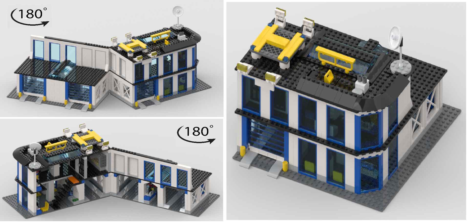 (x) - MOC POLICE STATION MODULAR - REMAKE LEGO 60141