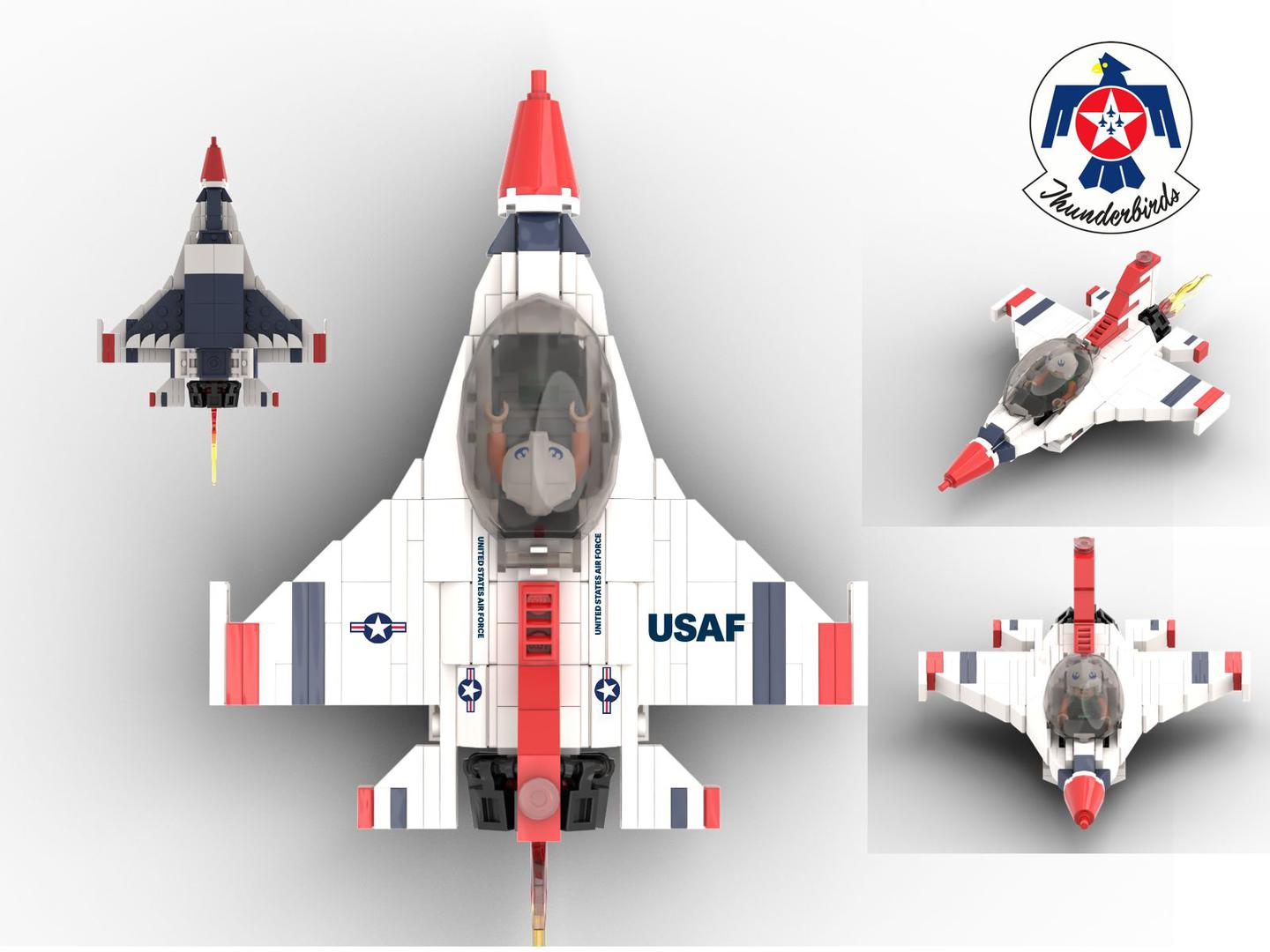 F-16 ThunderBird Demo Team chibi scale
