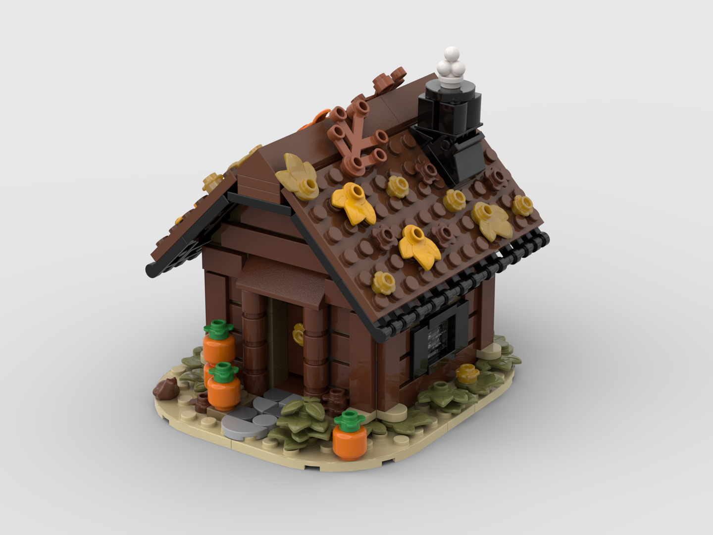 Wooden cabin in fall