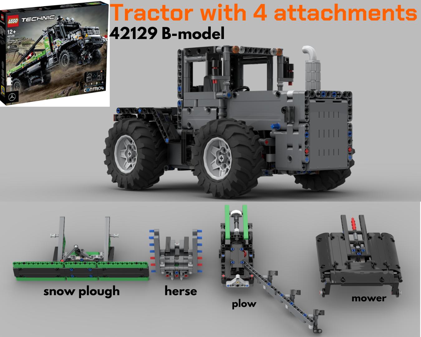 42129 Tractor With 4 Attachments