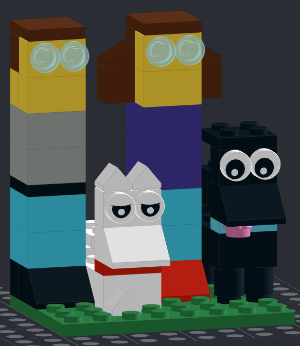 Block Family - Couple and two terriers