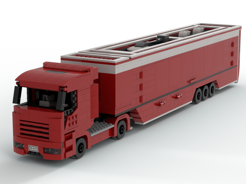 Race car transport truck