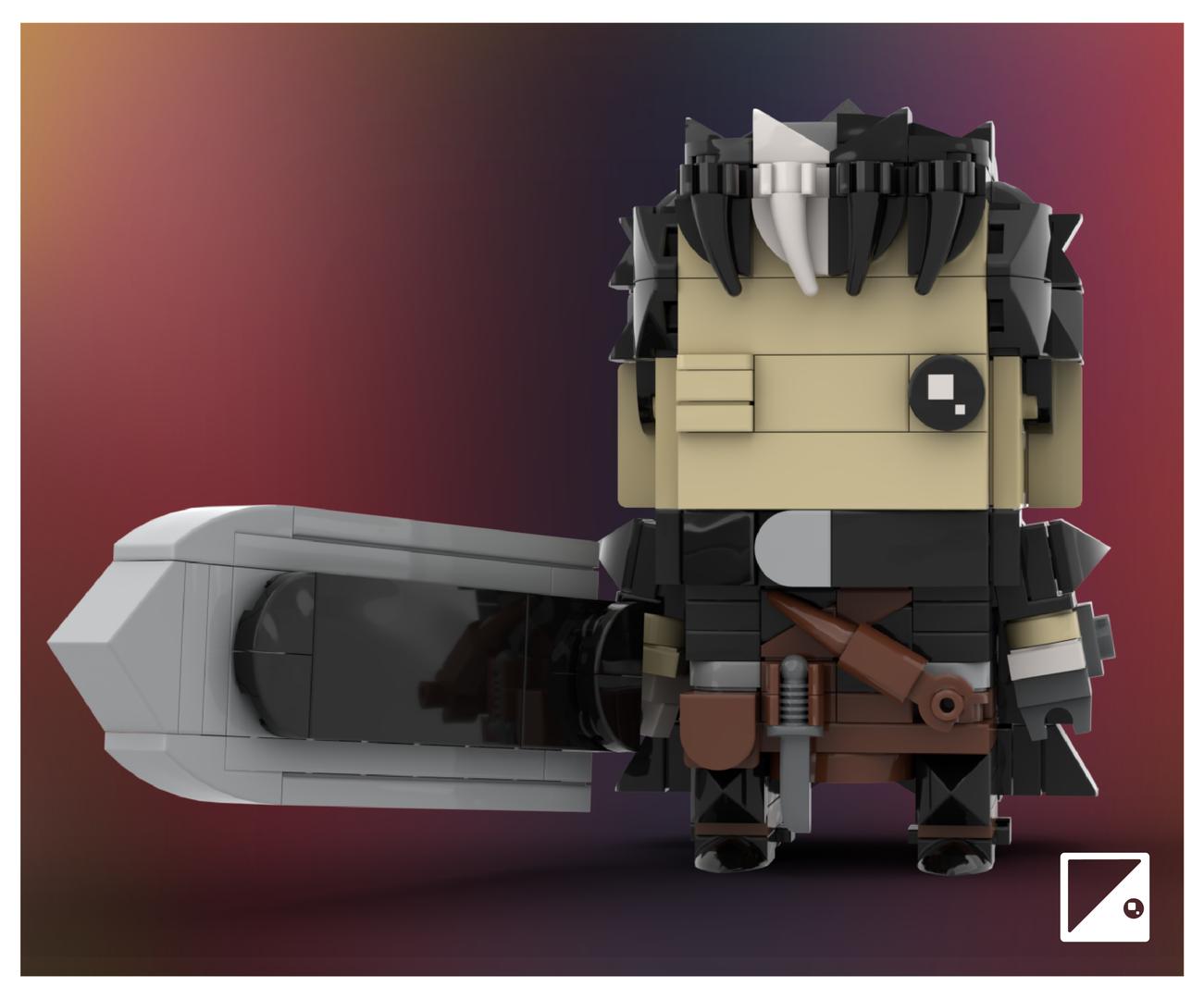 Berserk LEGO Brickheadz MOC ~ Guts (Black Swordsman)