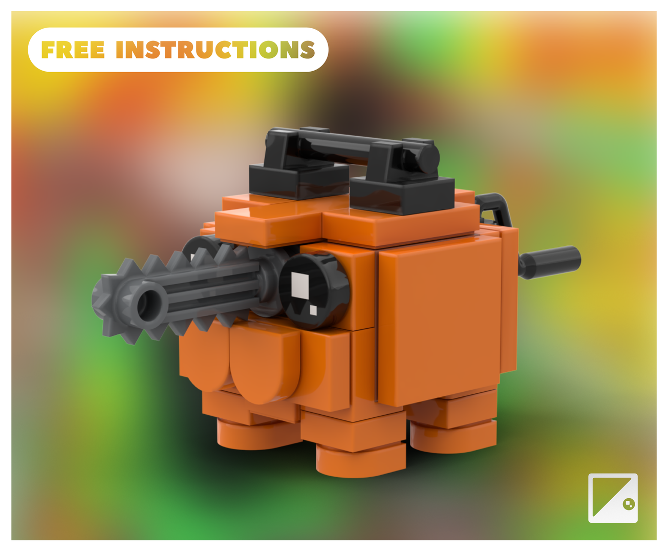 FREE Chainsaw Man LEGO Mini Brickheadz MOC ~ Pochita