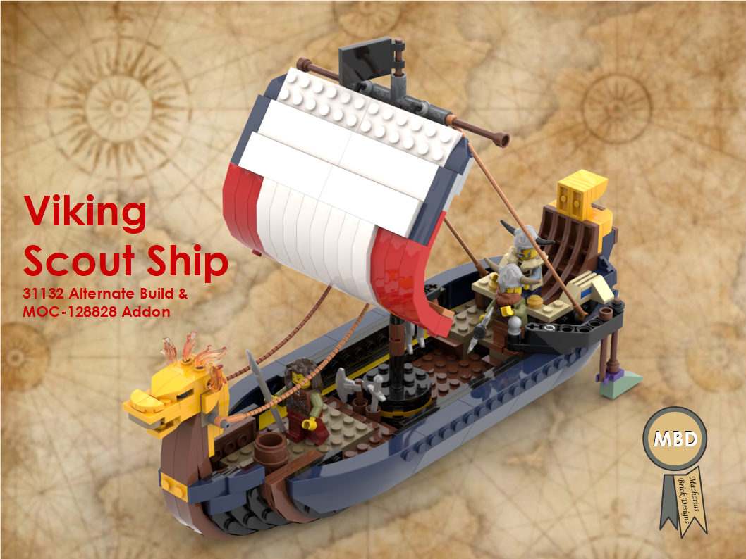 Viking Scout Ship, 31132 Alternate Build and Addon to MOC-128828 Niddhog Dragon