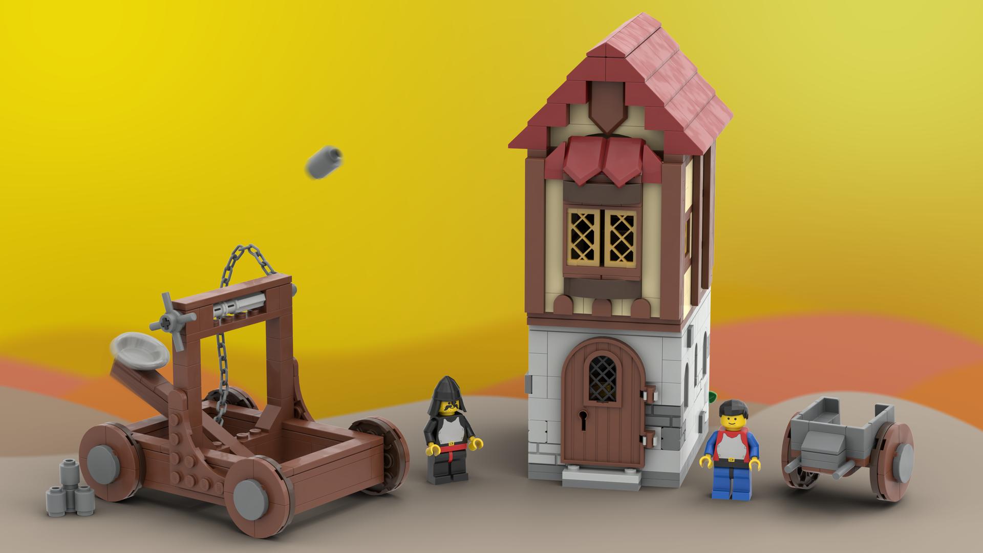 Mini Medieval House and Catapult