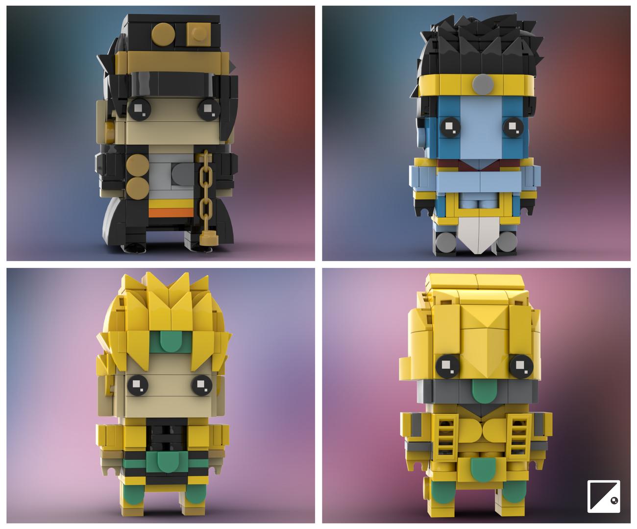 JOJO's Bizarre Adventures LEGO Brickheadz MOC ~ 4 Pack