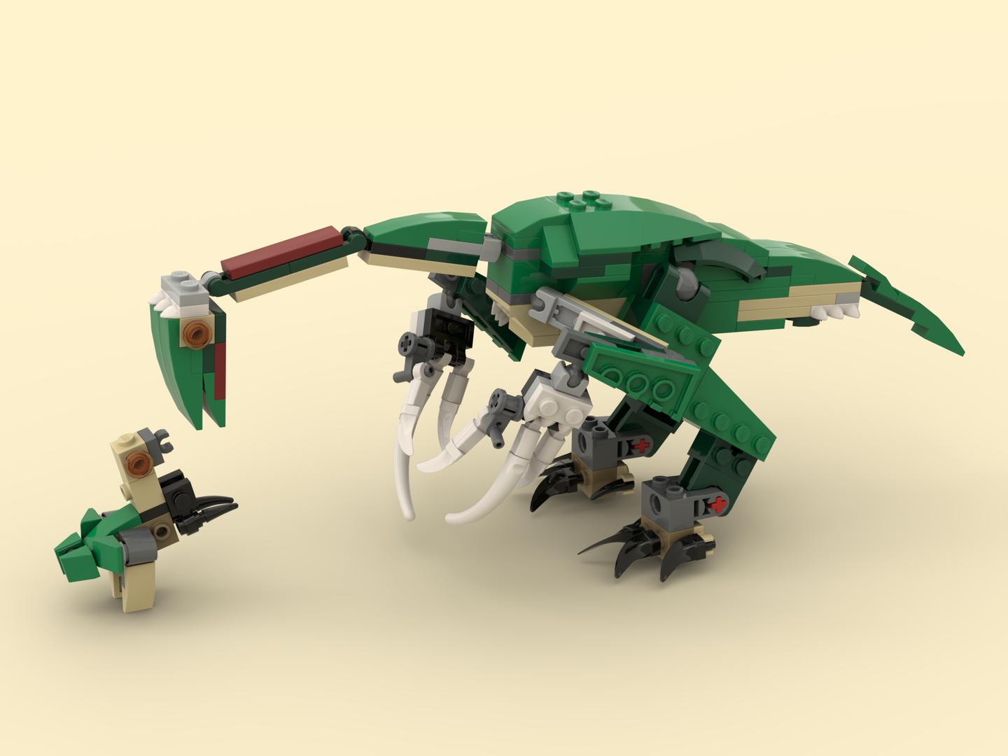 31058 Therizinosaurus cheloniformis with young (modified)