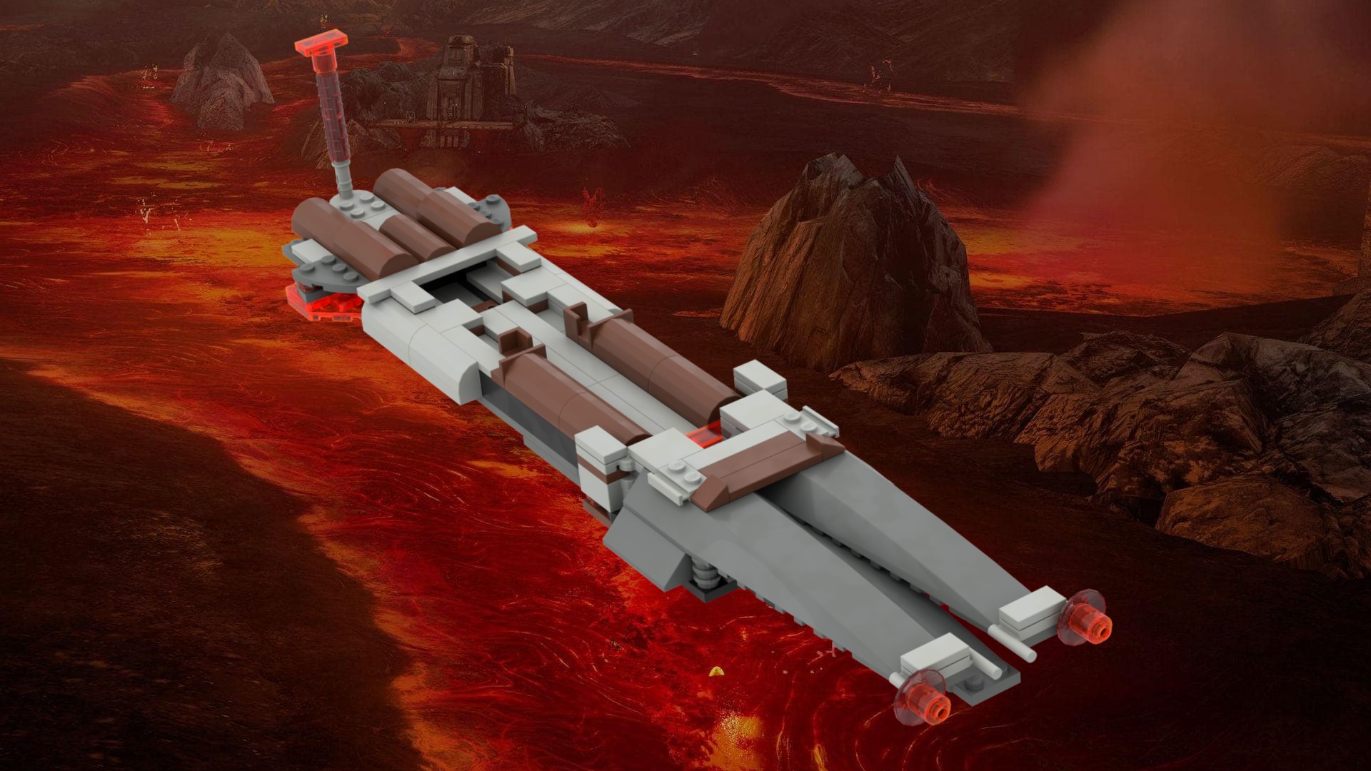 Mustafar Ship Remodel for LEGO set 7257
