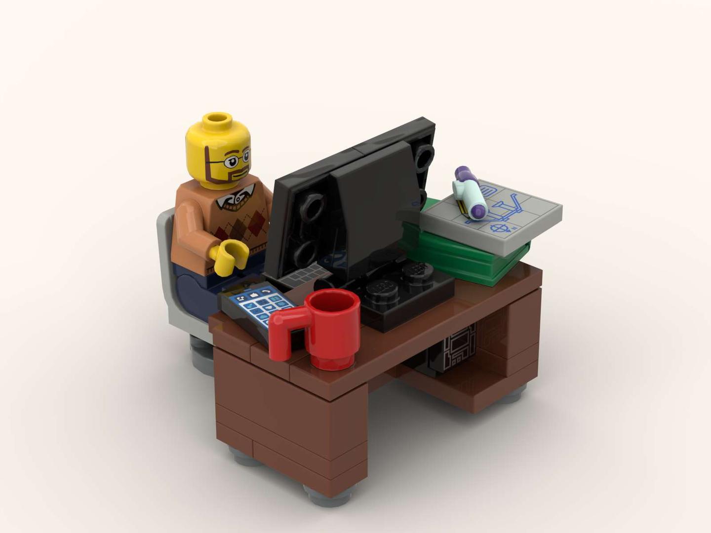 Clutter Moc Teacher with a cluttered desk (MOC-135714) - LEGO MOC | MOC Tracker