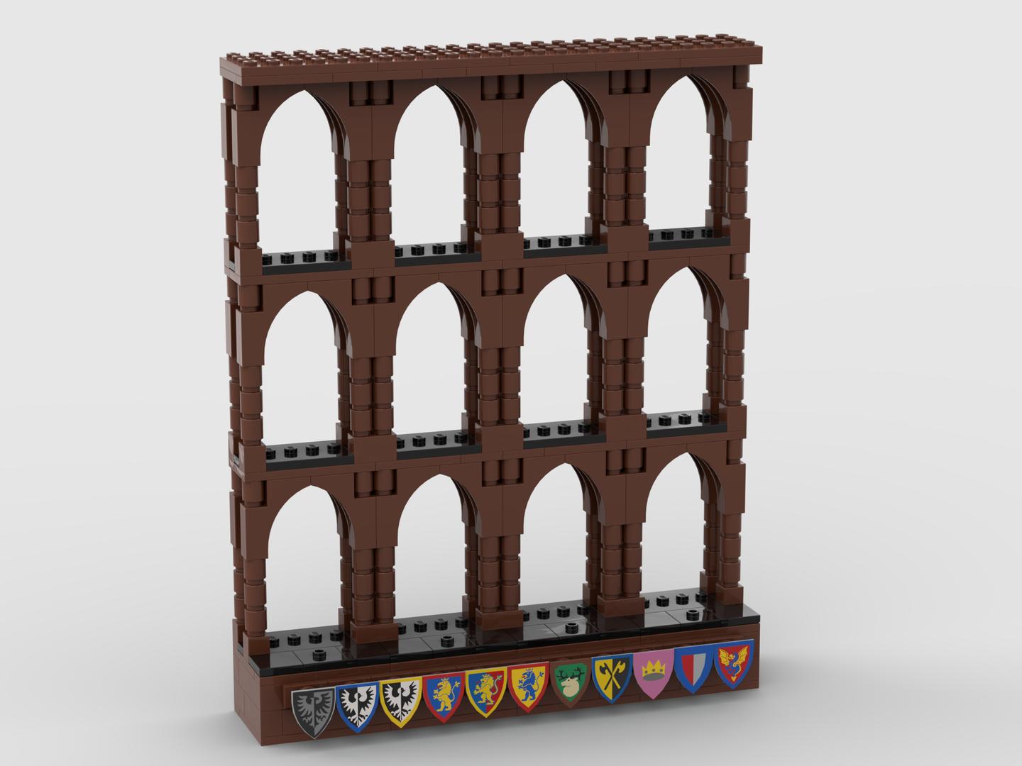 Knights minifigures display in frame