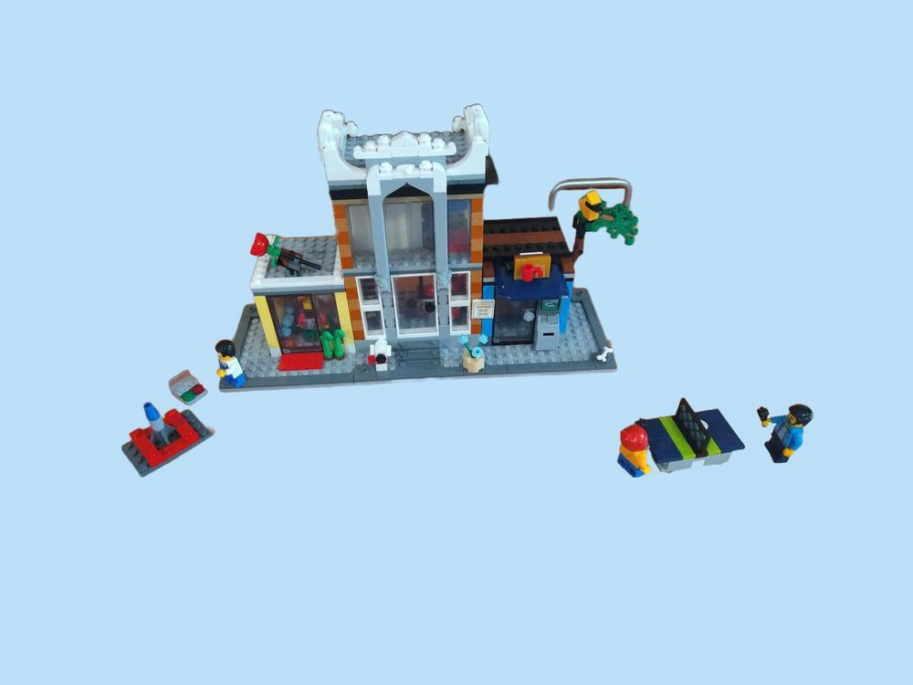 Police station, flower shoppe, and cafe